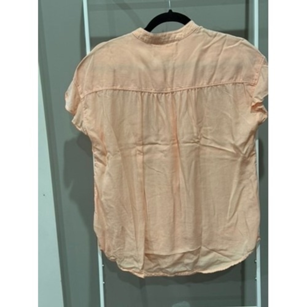 Cloth & Stone Anthropologie Peach Ruffle Sleeve Button Blouse S Boho Cottagecore - Picture 6 of 7